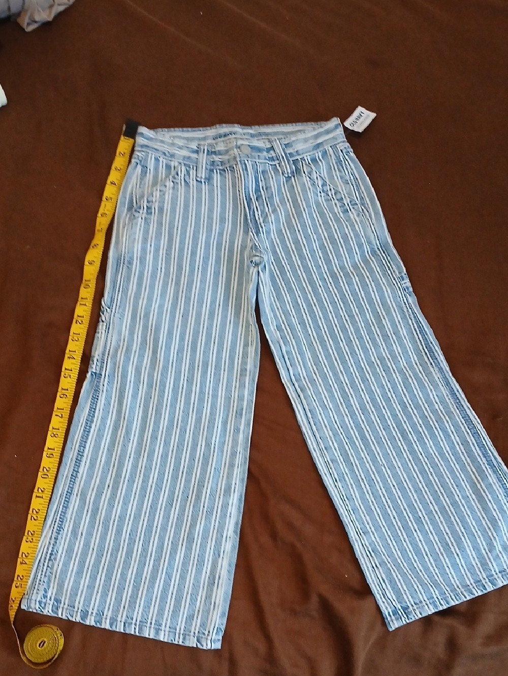 New Light Blue & White Striped Wide Leg OLD NAVY Pants